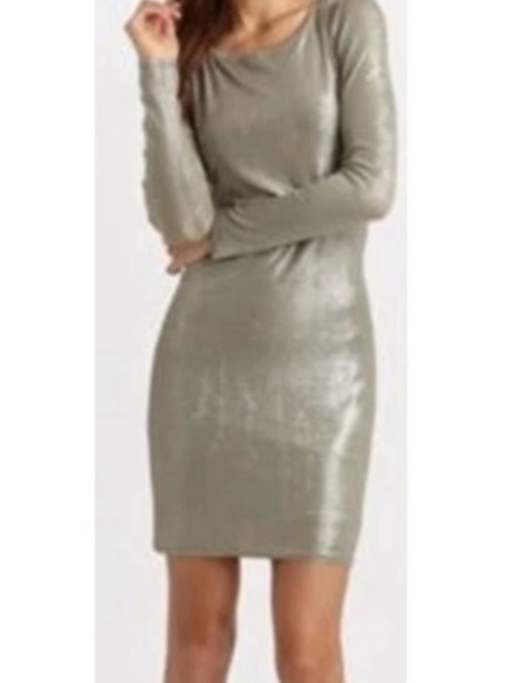 Alice + Olivia "Tabitha" | Long Sleeve | Metallic Mini Dress.